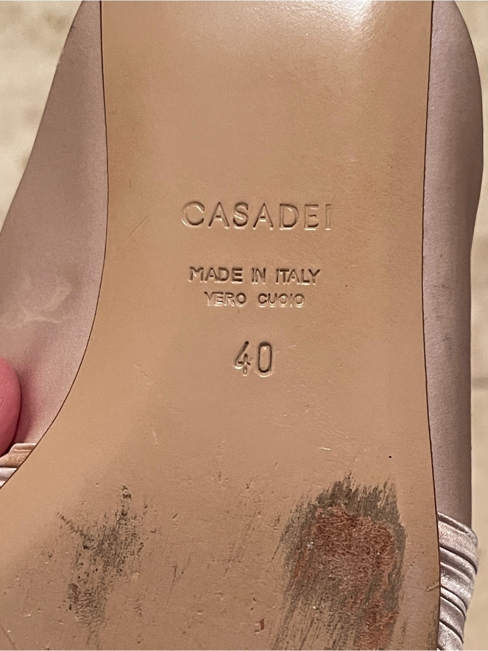 Italian designer Casadei pink satin mule in Euro 40 (US 9) - Picture 8 of 9